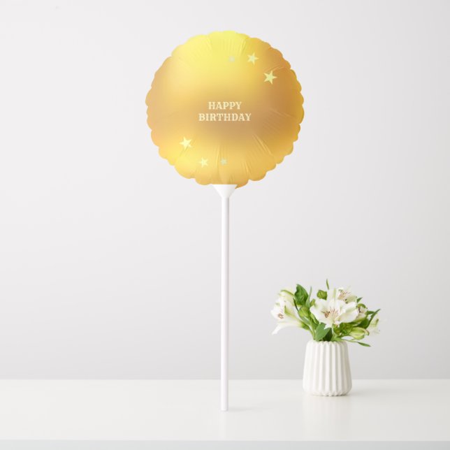Stars on Golden Birthday Balloon (In SItu)
