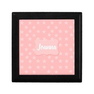 Stars on Pink Monogram or Name Custom Gift Box