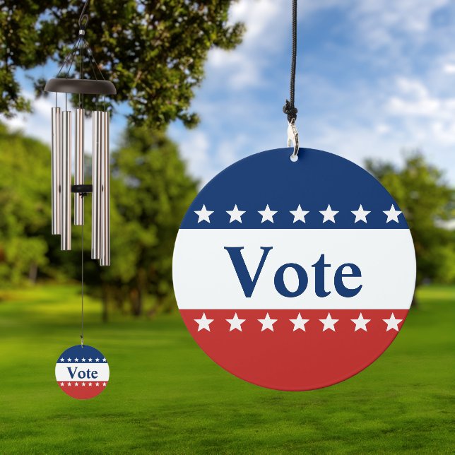 Stars on Red White and Blue Vote Wind Chime (Outdoor)