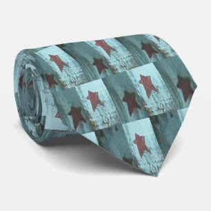 Stars On White And Grey White Wash Board Necktie