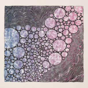 Stars orbs and circles abstract design canvas prin scarf