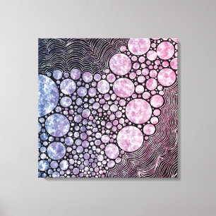 Stars orbs and circles abstract design canvas print
