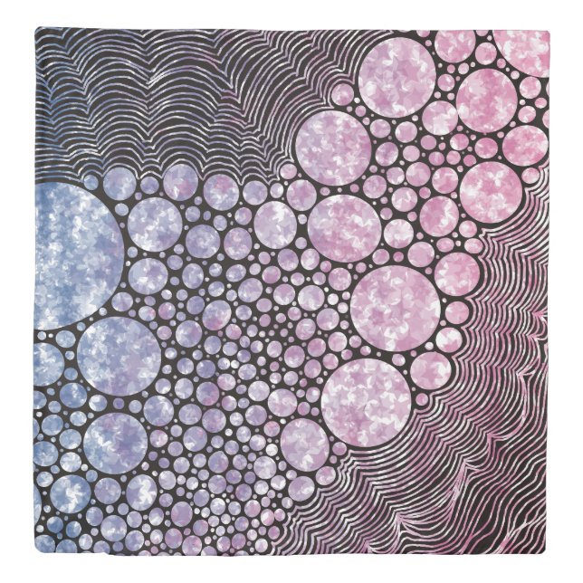 Stars orbs and circles abstract design  duvet cover (Front)