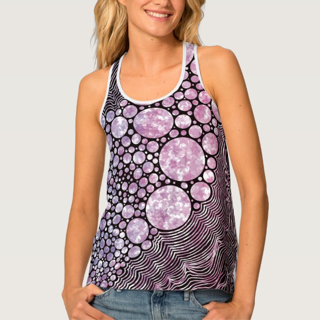 Stars orbs and circles abstract design  tank top (Front)