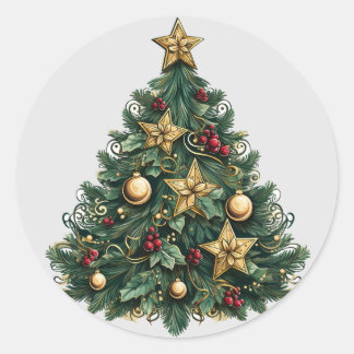 Stars Ornaments Christmas Tree Sticker