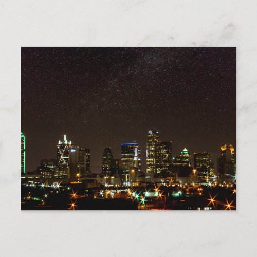 Stars Over Dallas Texas Postcard