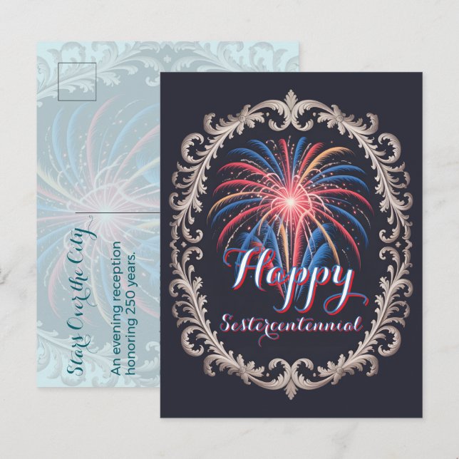 Stars Over the City • 1776–2026 Reception Invite (Front/Back)