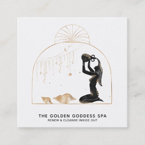  Stars Palms Goddess Moon Bath Sea Shells Spa Square Business Card