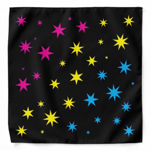 Stars _ Pan Pride on Black Bandana