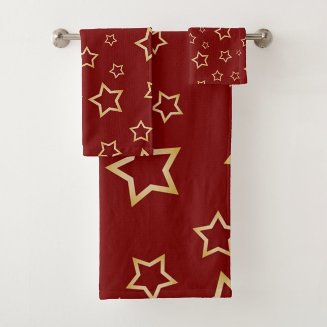 Stars pattern bath towel set (Insitu)