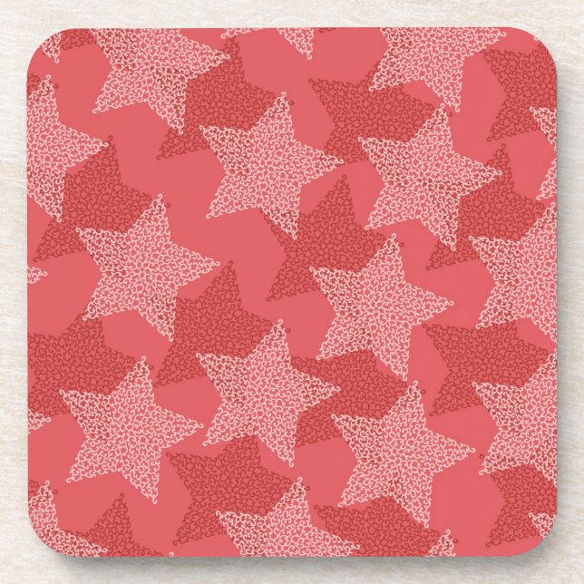 Stars pattern beverage coaster (Front)