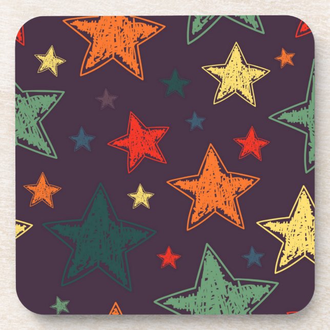 Stars pattern beverage coaster (Front)