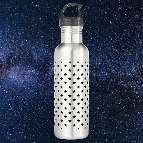 Stars Pattern Black Stainless Steel Water Bottle