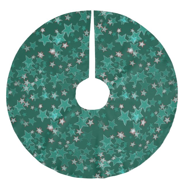 Stars Pattern Brushed Polyester Tree Skirt (Front)