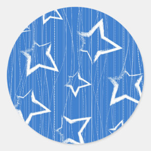 Stars pattern classic round sticker