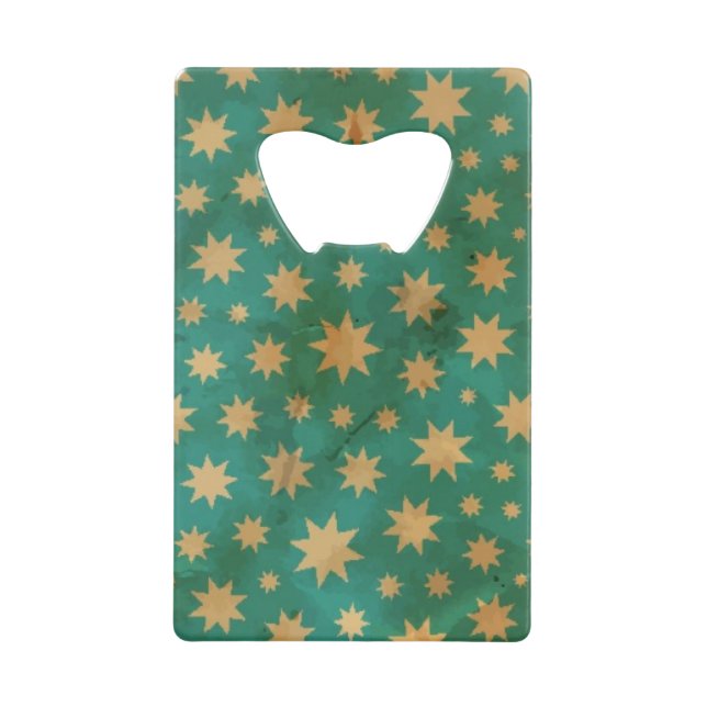 Stars pattern credit card bottle opener (Front)