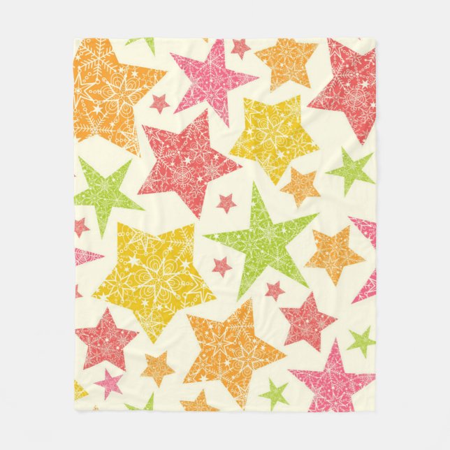 Stars pattern fleece blanket (Front)