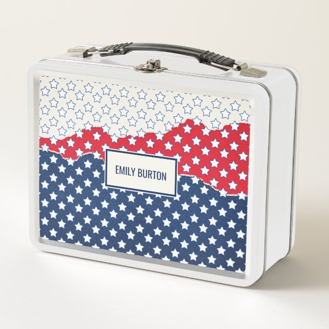 Stars Pattern Metal Lunch Box (Front)