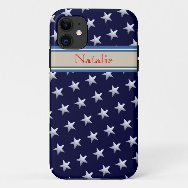 stars pattern name blue Case-Mate iPhone case (Back)
