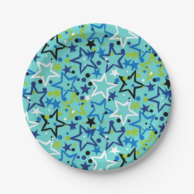 Stars pattern paper plates (Front)