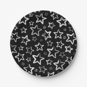 Stars pattern paper plates