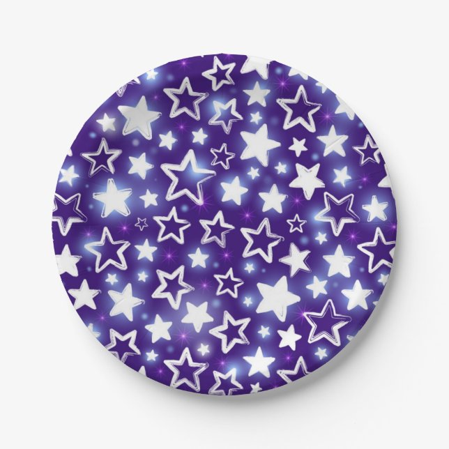 Stars pattern paper plates (Front)