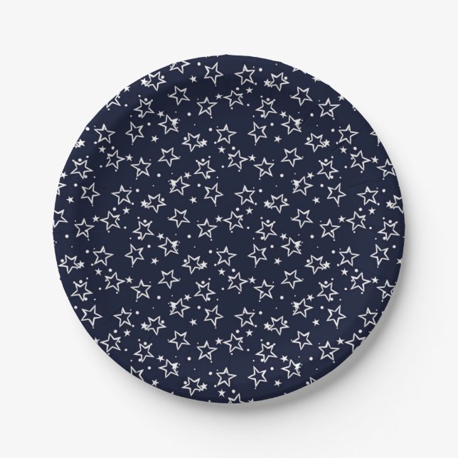 Stars pattern paper plates (Front)