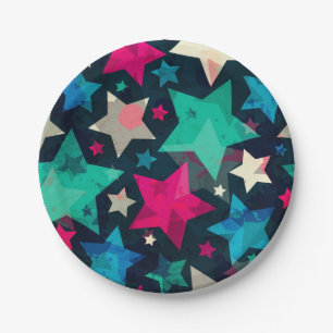 Stars pattern paper plates