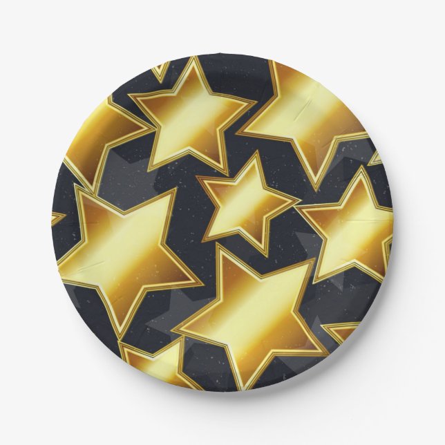 Stars pattern paper plates (Front)