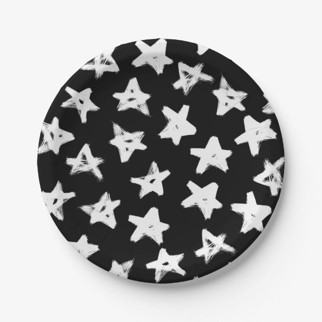 Stars pattern paper plates (Front)
