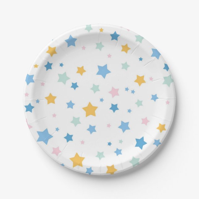 Stars pattern paper plates (Front)