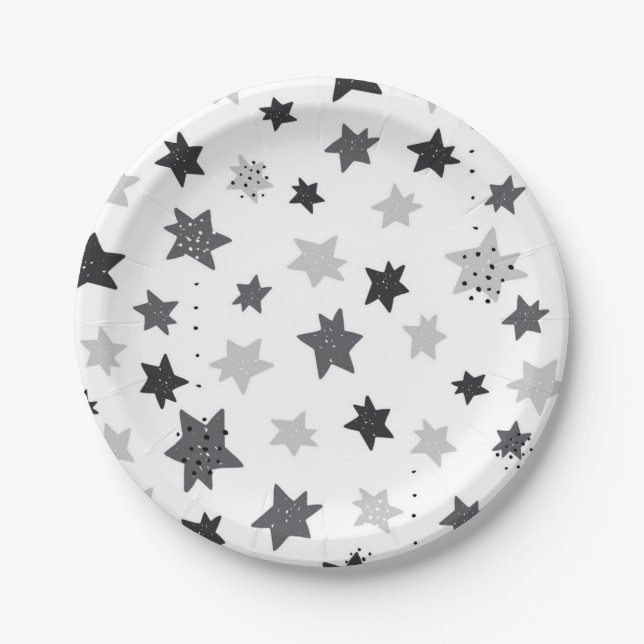 Stars pattern paper plates (Front)