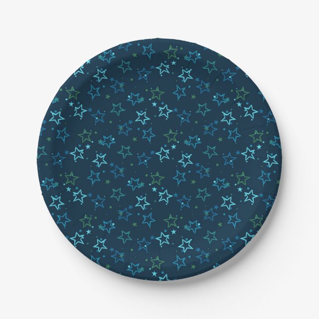 Stars pattern paper plates (Front)