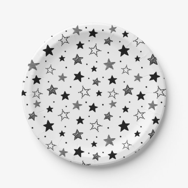 Stars pattern paper plates (Front)