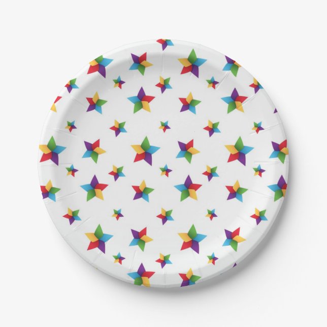 Stars pattern paper plates (Front)