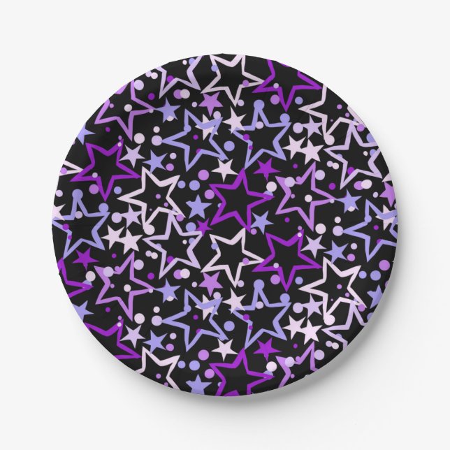 Stars pattern paper plates (Front)