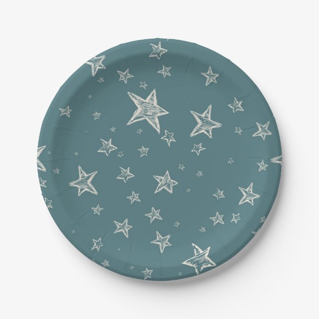 Stars pattern paper plates (Front)