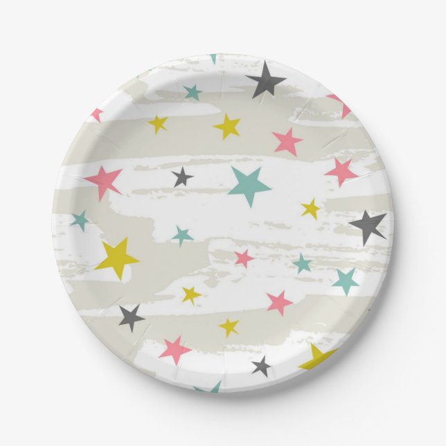 Stars pattern paper plates (Front)