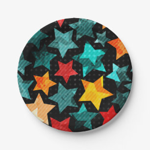 Stars pattern paper plates