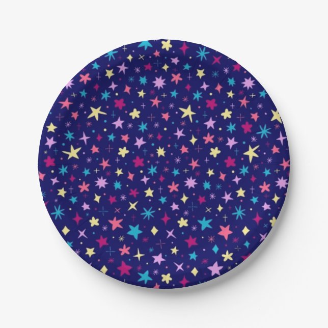 Stars pattern paper plates (Front)