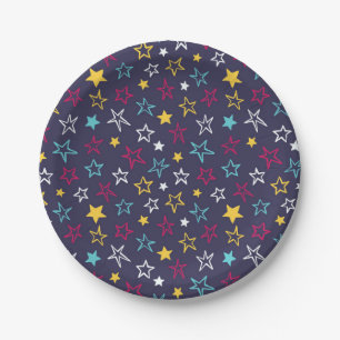 Stars pattern paper plates