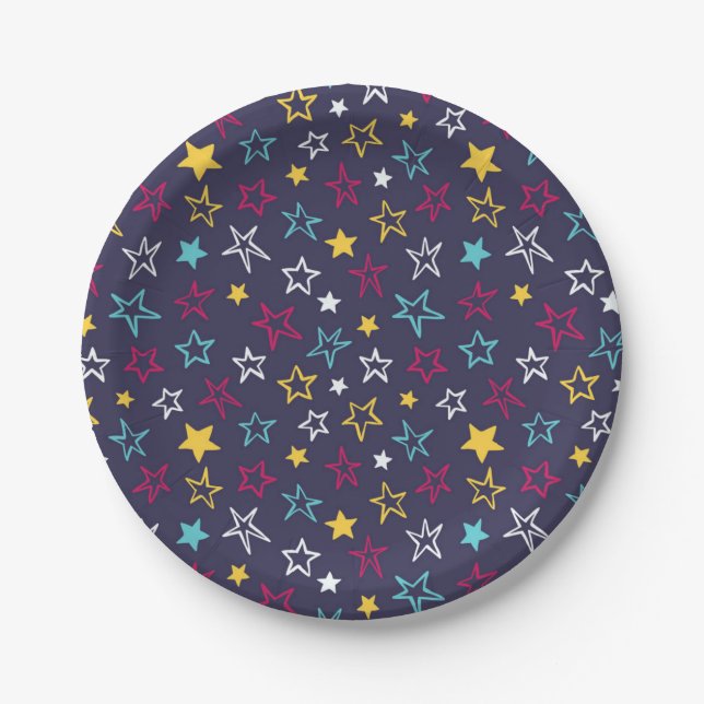 Stars pattern paper plates (Front)