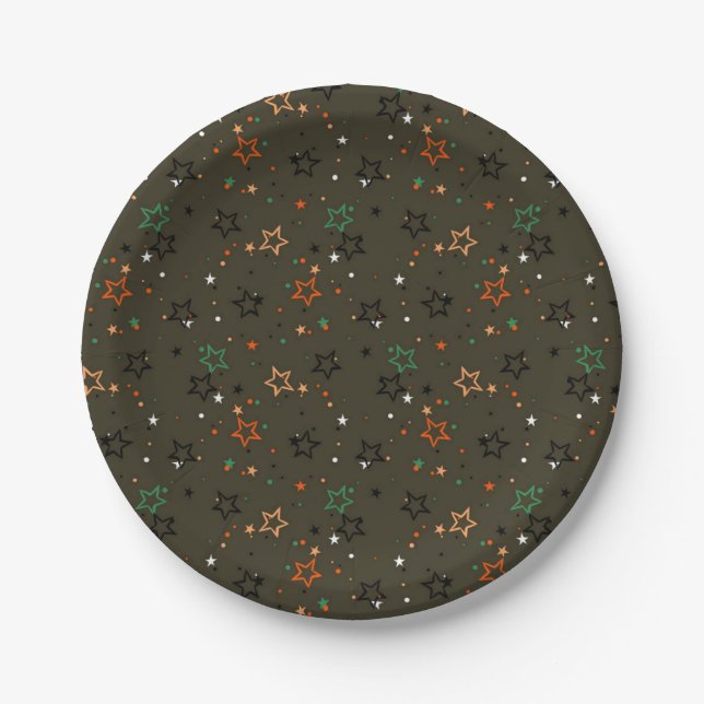 Stars pattern paper plates (Front)