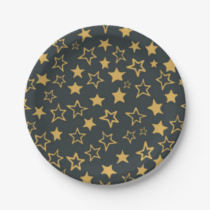 Stars pattern paper plates