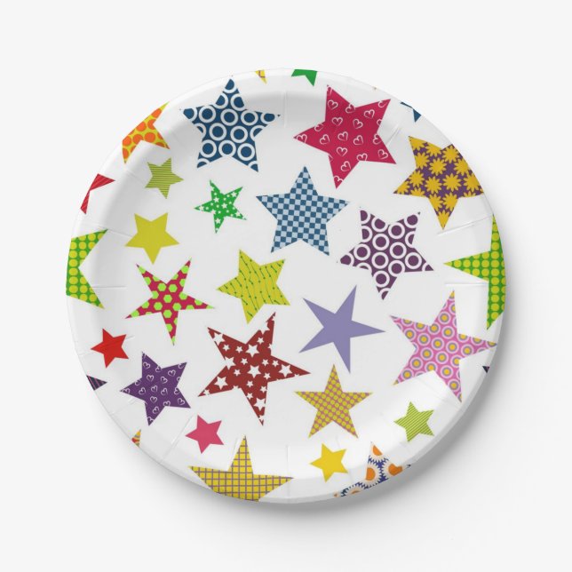 Stars pattern paper plates (Front)
