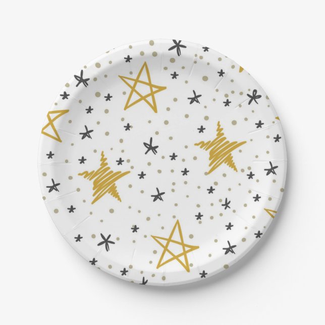 Stars pattern paper plates (Front)