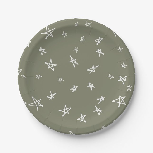 Stars pattern paper plates (Front)