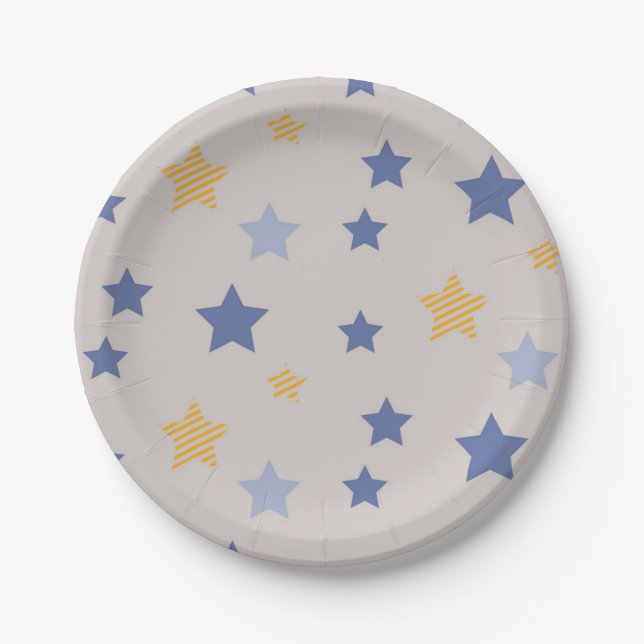 Stars pattern paper plates (Front)