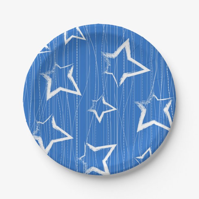 Stars pattern paper plates (Front)