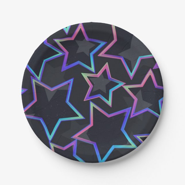 Stars pattern paper plates (Front)